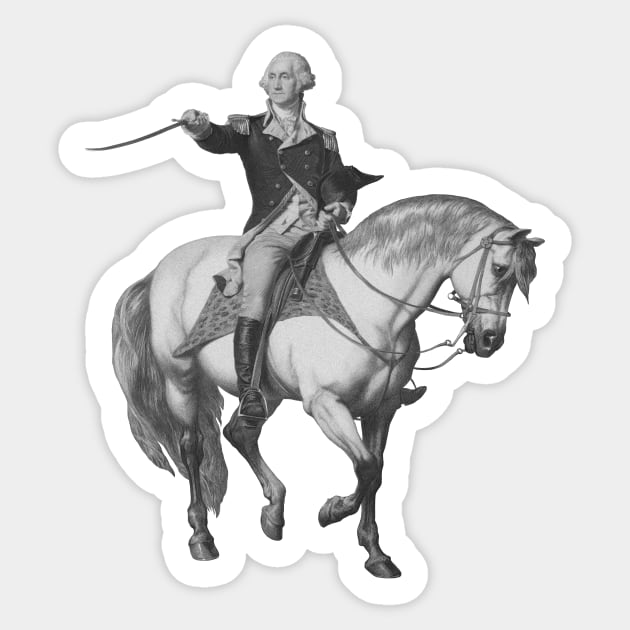 General Washington On Horseback With Sword Sticker by warishellstore